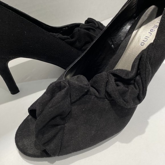 ANN MARINO BLACK HOLLYWOOD SUEDE HEELS IN SIZE 9M - Picture 4 of 5